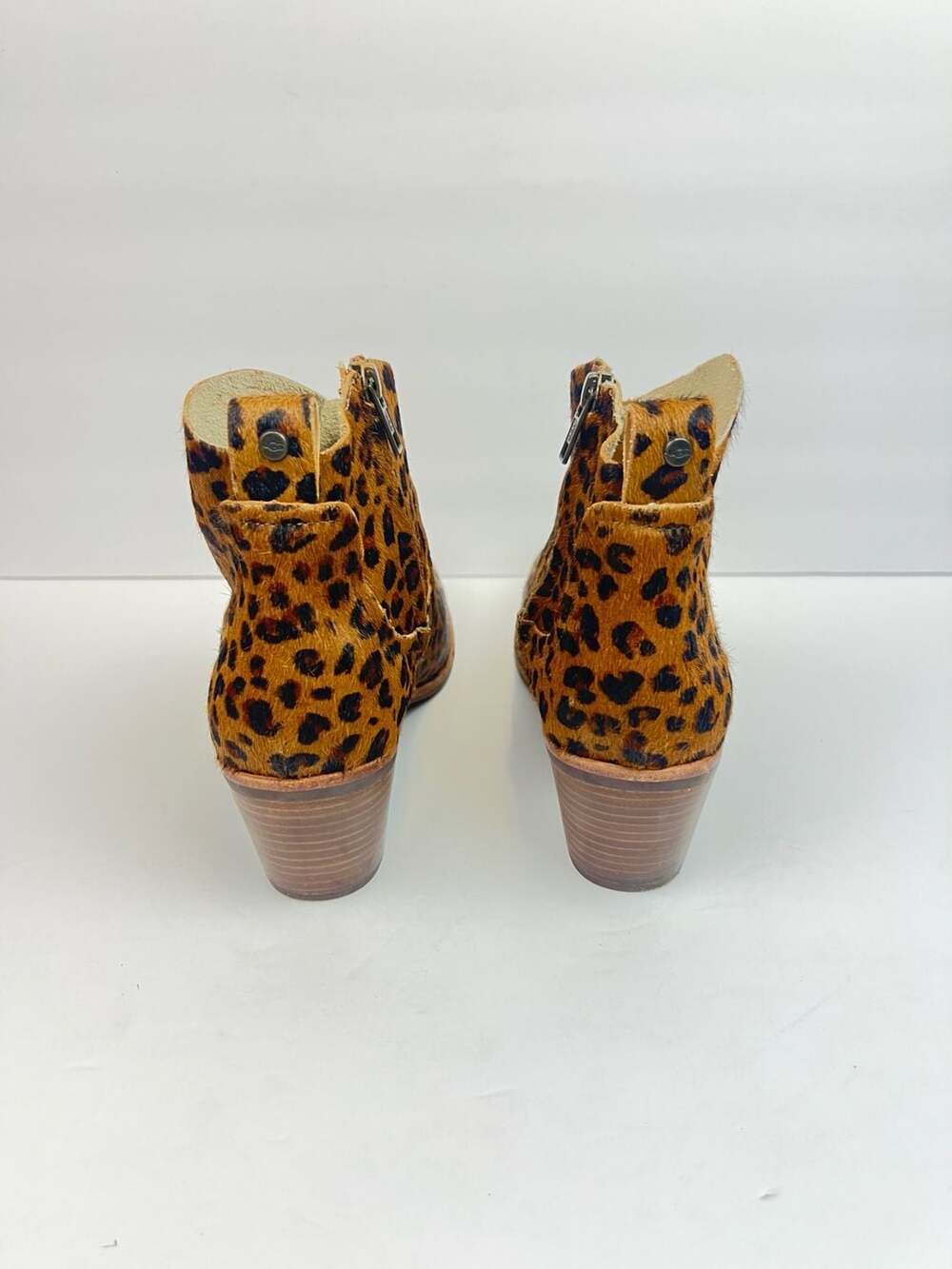 Ugg kingsburg calf hair leopard print zip up heel  ankle boots brown Size 10 - Picture 6 of 8